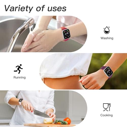 6 Pack Nylon Sport Loop Band Compatible with Apple Watch Band 38mm 40mm 41mm 42mm 44mm 45mm 46mm 49mm Women Men, Soft Adjustable Braided Replacement Straps for iWatch Series 11 10 9 8 7 6 5 4 3 2 1 SE Ultra