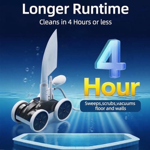 MAKHOON Upgrade Pool Pressure Side Sweeper – Professional Pool Cleaner for Efficient Swimming Pool Cleaning, Stable 4-Wheel Structure Design