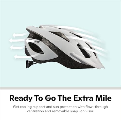 Schwinn Thrasher Helmet for Adults, Size 58-62 cm for Riders Ages 14+, Microshell, Adjustable Dial & Straps, Interior Padding, Air Vents, Lighted or Unlit, Visor, Adult Bike Helmet