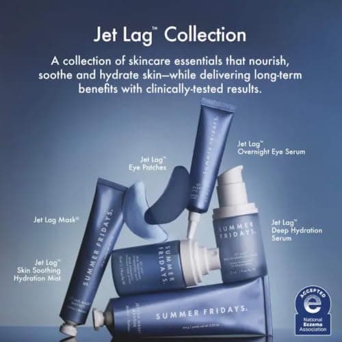 Summer Fridays Jet Lag Hydrating Eye Patches - De-puffing Hydrogel Under Eye Masks with Hyaluronic Acid, Caffeine + Peptides - Soothing + Refreshing At-Home + Travel Skin Care (6 Pairs) B0F19YY96Z