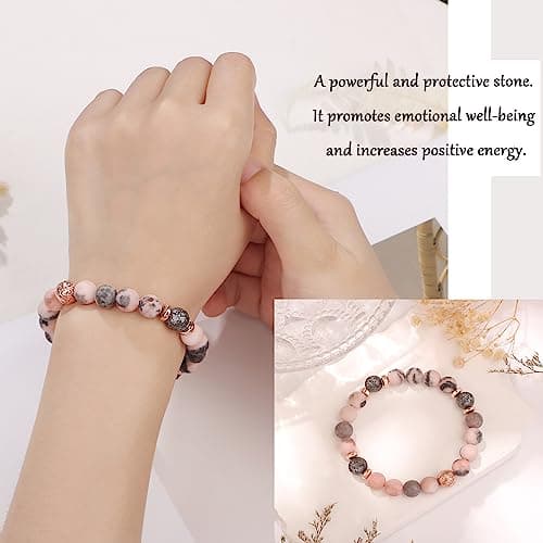 Yiyang 13th 16th 18th 21st 25th 30th 35th 40th 45th 50th 60th 65th 70th 75th 80th Birthday Gifts for Women, Natural Stone Bracelet Birthday Gifts for Women Mom Daughter Grandma Sister Coworker