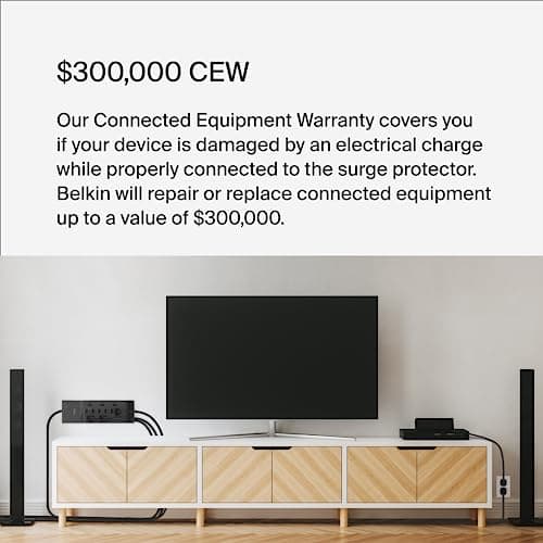 Belkin 12-Outlet Surge Protector Power Strip w/ 12 AC Outlets & 8ft Flat Plug, UL-listed Heavy-Duty Extension Cord for Home, Office, Travel, Computer, Laptop, Charger - 3,940 Joules of Protection