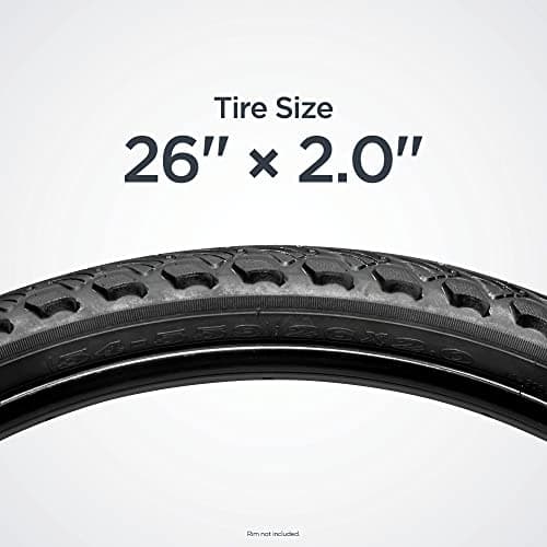Schwinn Replacement Bike Tire, 26" x 2.0" Hybrid Bike Tire, Wider Tread Knob Spacing, Combination Tread, Fits Internal Rim Widths 19mm to 29mm, PSI Range 40 to 65