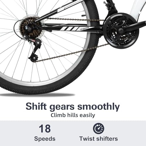 WEIZE Mountain Bike, 26/27.5 inch Outdoor Cycling Bike,18-Speed/High-Carbon Steel/Dual Full Suspension, Adjustable Ergonomic Seat for Men Women Adult, MTB Bicycle with Suspension Fork,Sleek Colors