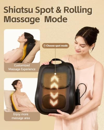 Electric Up&Down Kneading Massage Pillow For Back, Neck, Shoulder, Leg,Birthday Christmas For Women Men Gifts,Home Office Use Back Massager With Heat, Pain Relief For Deep Tissue,3D Lower Back Massager B0H5VGG7JN