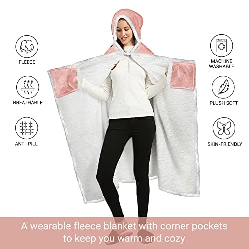 Vprintes Mama Pink Wearable Blanket Hoodie - Birthday Gifts for Mom from Daughter Son - Wife Birthday Gifts, Gifts for Wife from Husband