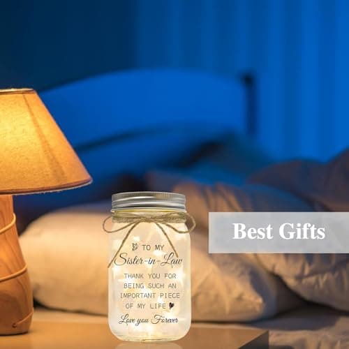 Gifts for Sister in Law Birthday Christmas Mother's Day Wedding Thanksgiving Gifts Sister in Law Gifts, Mason Jar Night Lights B0G92PSR4B