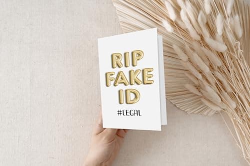 Funny 21st Birthday Card for Him or Her - Happy Birthday Card for 21 Year Old Daughter Son Niece Nephew Sister or Friend - Humorous Twenty One Gift Ideas - RIP Fake ID Card for Best Friend or Coworker B0DVVPPR3J