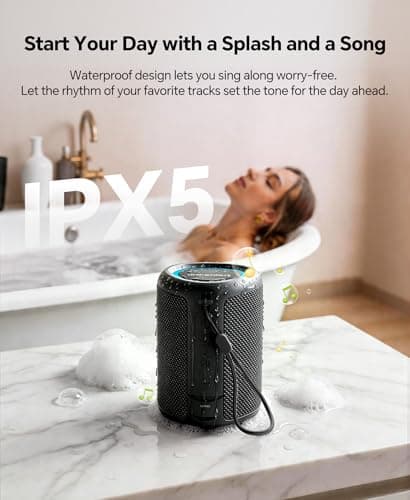 Powerful HD Sound, Dynamic Lights, 15H Playtime, BT 5.3, TWS Pairing, IPX5 Beach|Camping|Pool Accessories, Halloween Music Portable Bluetooth Speaker Gift Ideas: Outdoor Travel Essentials Waterproof B0CX1FRR27