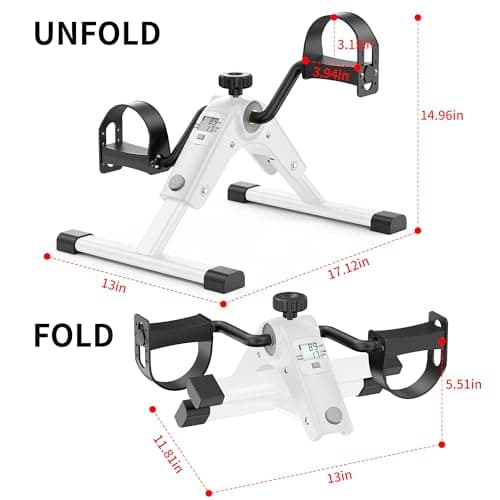 MOMODA Under Desk Bike Pedal Exerciser with LCD Display Portable Mini Exercise Bike for Arm and Leg