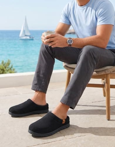Birthday Gifts, Soft, Slip-on, Supportive, Breathable, Machine-Washable, Indoor Outdoor VeraCosy Men's Memory Foam Slippers Comfy Durable Moccasin House Shoes B0CLGK9159
