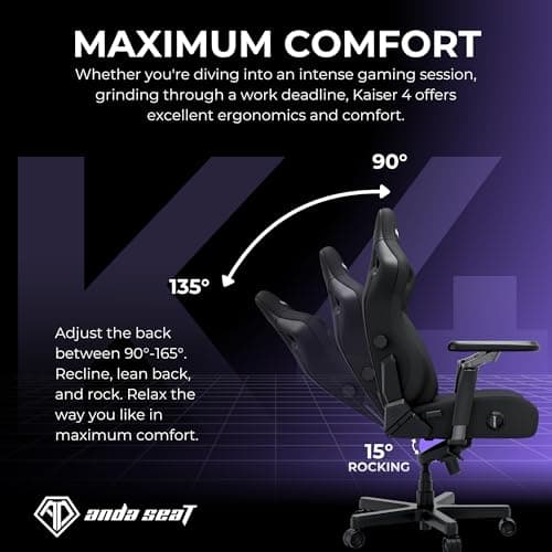 Anda Seat Kaiser 4 XL Gaming Chairs for Adults - Ergonomic Gray Fabric Gaming Chairs with 6DArmrest, Comfortable Office Seat with Lumbar Support, Heavy Duty Wide Gamer Seat