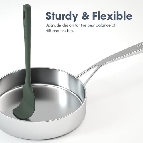 Food Grade Silicone, Heat Resistant Up to 600°F, Upgrade Strong Handle, Safe for Nonstick Cookware,Ideal for Cooking & Baking ChefAide 5 Pieces Silicone Spatulas Set, Heat Resistant Rubber Spatula B0CHGFG64S