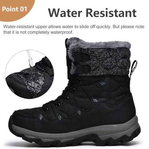 TRAILBLITZ Men's Winter Snow Boots Water Resistant Non Slip Warm Outdoor Lightweight Comfortable Durable 7.1 IN Height Hiking Shoes