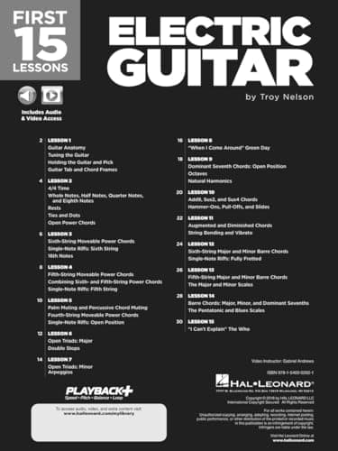 First 15 Lessons – Electric Guitar - Beginner’s Guide with Online Audio and Video – Learn Guitar Fundamentals, Chords, Strumming and Popular Songs 