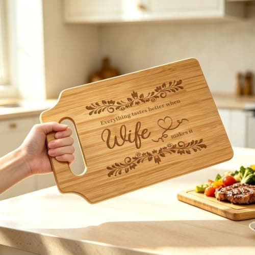 Wife Birthday Gift Ideas, " Everything Tastes Better " Engraved Cutting Board, Romantic Valentine's Day Gift to My Wife Birthday Gifts for Wife, Christmas Gift Ideas for Wife from Husband B0HBQ5XY3X