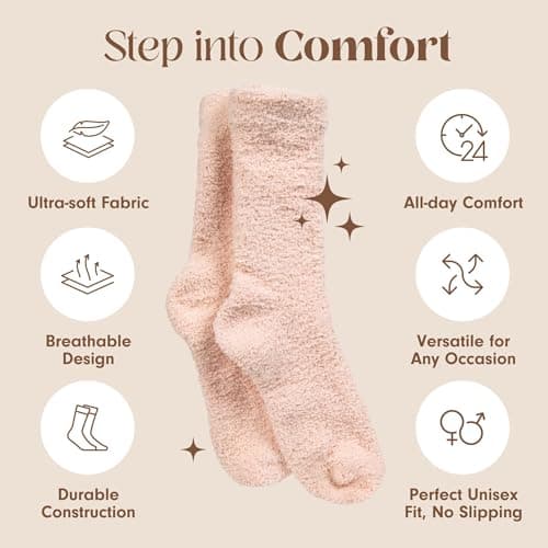 Plush, Breathable Soft Slipper Socks for Women - Comfy Sleep Socks for Self Care, Birthday Gifts Unboxme Gifts Warm & Cozy Ultra-Luxe Cloud Fuzzy Socks, Gifts for Women B0CWYDFXS3