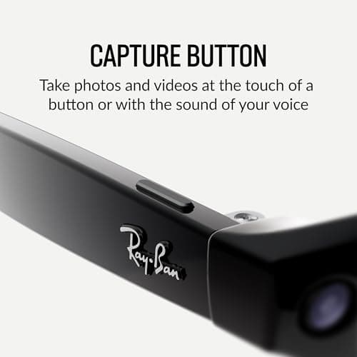 Ray-Ban Meta (Gen 1), Wayfarer, Shiny Black | Smart AI Glasses for Men, Women — 12 MP Ultra-Wide Camera, Open-Ear Speakers for Audio, Video Recording and Bluetooth — Clear Lenses — Wearable Technology