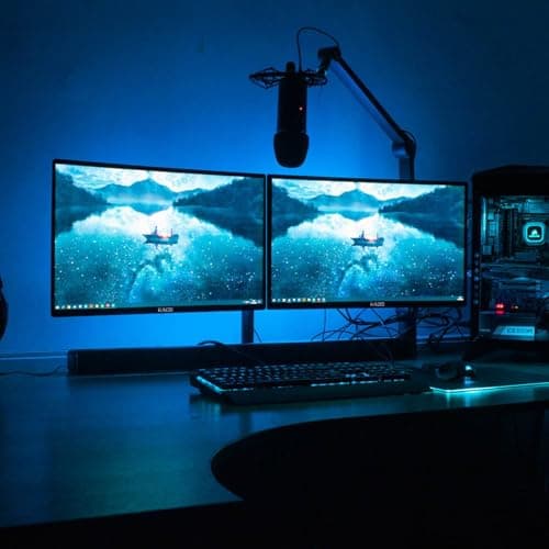 Kado Dual Monitor Setup - 2-Pack 24" 1920x1080 Computer Monitor 75Hz VESA Mount HDMI Office Gaming Hybrid Multitasking Daytrading Built-in Speakers