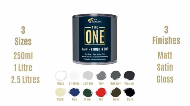 THE ONE All-In-One Paint & Primer - Dark Grey Matte, 8.5 Fl Oz/250ml Sample | 1 Coat Formula | Easy Indoor & Outdoor Decorating for Home & Garden Walls, Floors & Furniture | Water-Based & Low VOC
