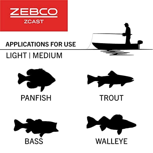 Zebco Z-Cast Casting Fishing Rod, 2-Piece Durable Z-Glass Fishing Pole, Comfortable EVA Rod Handle, Shock-Ring Guides