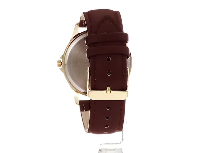 Amazon Essentials Men's Easy to Read 42mm Leather Band Analog Watch