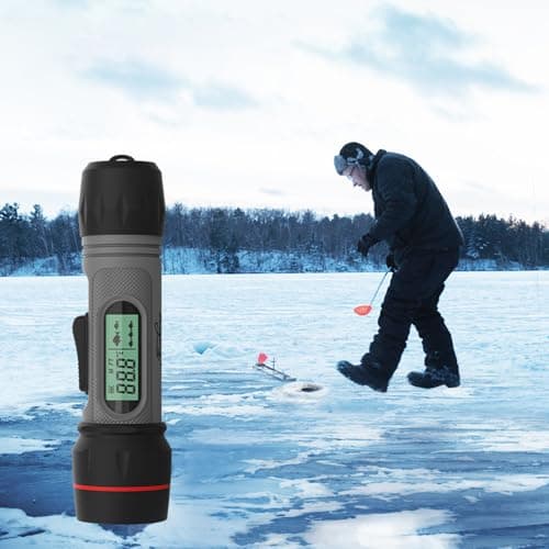 HXBER Fish Depth Finder Handheld Fish Finder Waterproof Sonar Fish Finder for Ice Fishing, Black