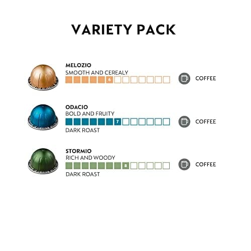 Nespresso Capsules Vertuo, Variety Pack, Medium and Dark Roast Coffee, 30 Count Coffee Pods, Brews 7.8 oz. B01N05APQY