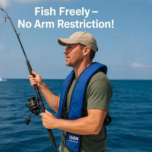 Automatic Inflatable Life Jacket | Low Profile PFD for Adults | Compact Design Self Inflating Life Vest | Supports up to 330 lbs