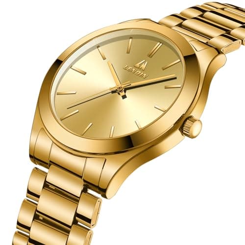 LN LENQIN Mens Watches Waterproof Stainless Steel Watch for Men Analog Quartz Fashion Business Designer Wristwatch