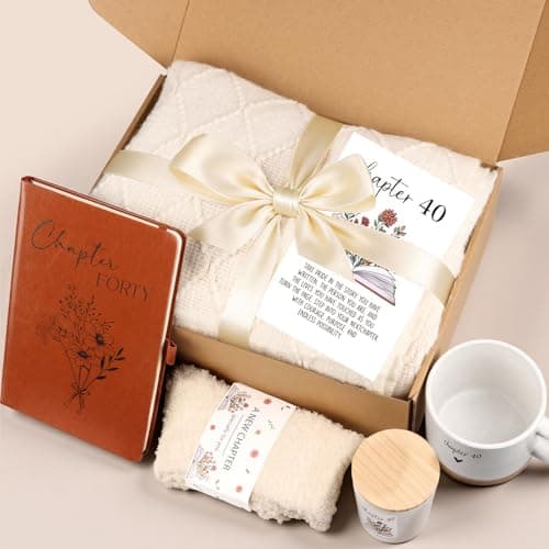 40th Birthday Gifts Women, Unique Chapter 40 Year Old Birthday Gifts for Women Happy 40th Bday Gift Basket for Her Turning 40 Year Old Gift Box Ideas for Her Wife Mom Daughter Sister Friend Coworker B0G1Y8DNY3
