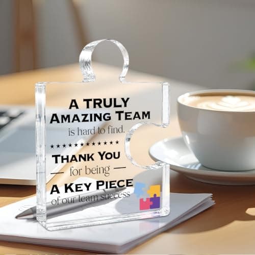 Teamwork Gift Best Team Ever Gifts a Truly Amazing Team Is Hard to Find Acrylic Puzzle Piece Plaque Office Decor Team Thank You Appreciation Gifts for Coworkers Colleagues Employees B0DQXPCPLH