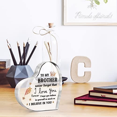Gifts for Brother, Brother Birthday Gifts, Brothers Acrylic Keepsake, Fathers Day Birthday Christmas Gifts for Brothers from Sister, Encouraging Sign