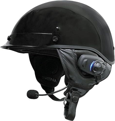 Sena SPH10H-FM-01 Motorcycle Bluetooth Stereo Headset and Intercom with Built-in FM Tuner for Half Helmets, Black