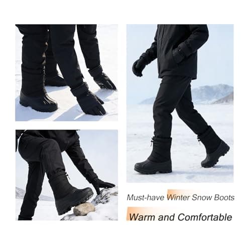 TRAILBLITZ Men's Winter Snow Boots Waterproof Warm Lightweight Non Slip Fur Lined for Outdoor Comfortable Casual Cold Weather