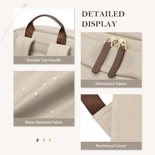 GOLF QUALITY Travel Backpack for Women Personal Carry On Bag Business Weekender Hiking Multilayer Laptop Bag,16 Inch,Apricot