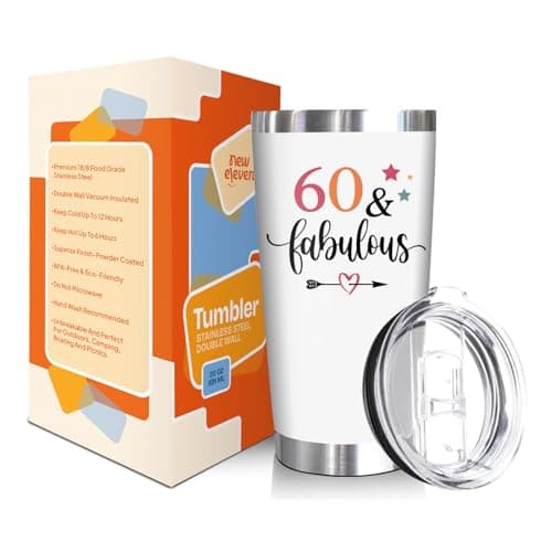 NewEleven 60th Birthday Gifts For Women - 1965 60th Birthday Decorations For Woman - 60 Year Old Gifts For Women, Mom, Wife - 20 Oz Tumbler