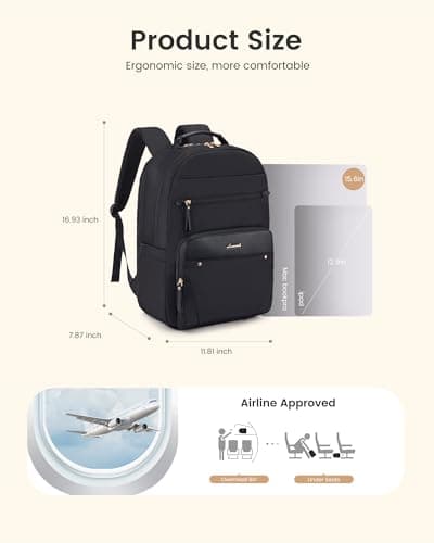 LOVEVOOK Laptop Backpack for Women with 2X Extra-Large Tumbler Pockets, 15.6" Work Backpack Purse, Travel Personal Item Bag, Carry On Business Computer Bag for Office, School, or Gift, Sage Green