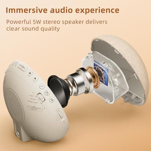 Sunrise Alarm Clock White Noise Machine: Natural Wake Up Light - Dimmable Clock with Bluetooth Speaker for Bedroom - 25 Sleep Sounds for Baby Adults Kids Putty
