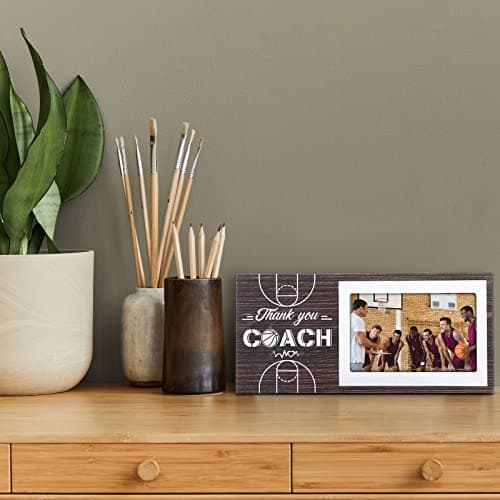 Sumind Sport Graduation Coach Picture Frame Football Softball Baseball Soccer Basketball Volleyball Graduation Photo Frame Thank You Coach Gift 4" x 6"(Basketball)