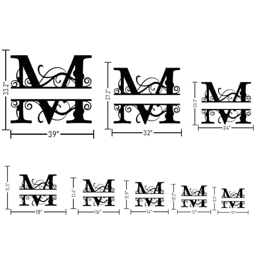 Personalized Metal Name Signs, Split Letter Monogram Wall Art Decor, Durable Steel Family Last Name Decor, Custom Signs Indoor or Outdoor, Personalized Wedding Gifts, Housewarming Gift