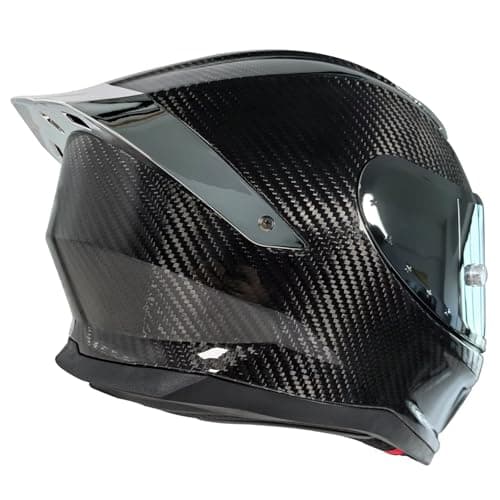 Motorcycle Carbon Fiber Full Face Helmets, with Spoiler Sport Touring Street Moped Scooter Chopper ATV Snowmobile Motorcycle Helmet, DOT Approved