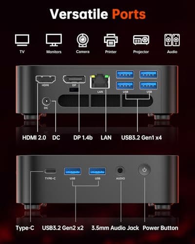 ACEMAGIC Mini PC Gaming AMD Ryzen 7 7730U (Upgraded 7430U/ 5825U) Windows 11 Pro 32GB RAM 1TB SSD Triple 4K@60Hz Display WiFi6 BT5.2 Type-C HDMI DP1.4b Mini Computers Desktop for Light Gaming/Office