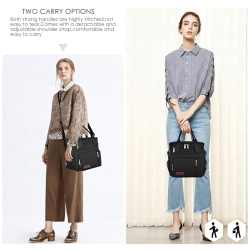 MIYCOO Lunch Bag & Lunch Box for Men Women, Double Deck Leakproof Insulated Soft Large Adult Camping Cooler bag for Work, Beach, Picnic, Travel (Black, 15L)