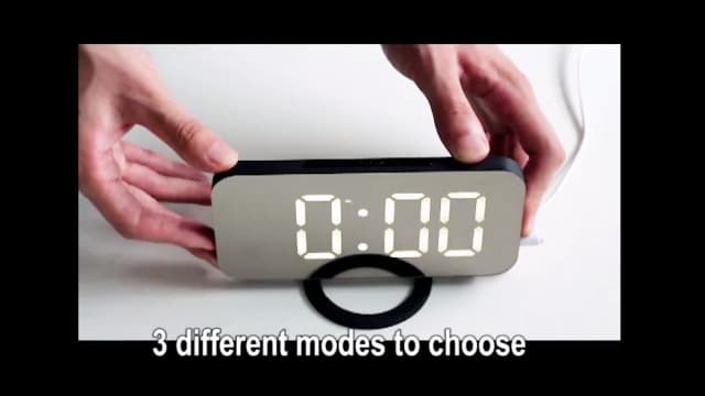 Sukeen Digital Alarm Clock,6" Large LED Display with Dual USB Charger Ports | Auto Dimmer Mode | Easy Snooze Function, Modern Mirror Desk Wall Clock for Bedroom Home Office for All People (Gold)