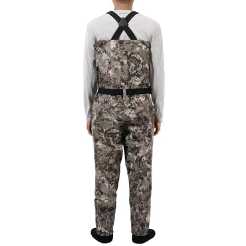 BASSDASH Men’s Lightweight Breathable Chest Wader Black Camo Stockingfoot for Fly Fishing Hunting FW11