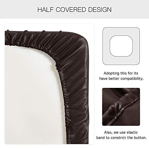 Yates Home PU Leather Couch Sofa Cushion Slipcover Water-Proof Elastic Chair RV Seat Covers Loveseat Sofa Furniture Protector Slip Cover for Settee Seater Replacement Living Room（3 Pieces, Chocolate）