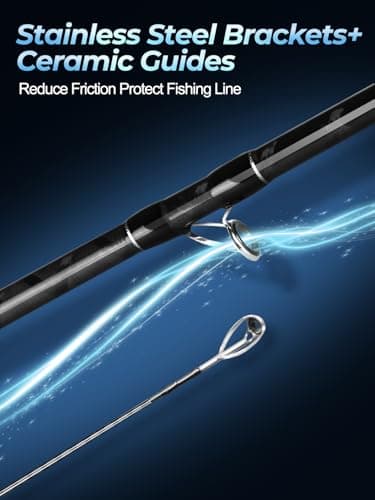 Jenseits 2Piece Carbon Fiber Spinning & Casting Fishing Rod, Ultra-Sensitive Lightweight, Stainless Steel Ceramic Guides, Cork & EVA Handle, Fast & Extra Fast Action, Bass Trout Freshwater Fishing Rod