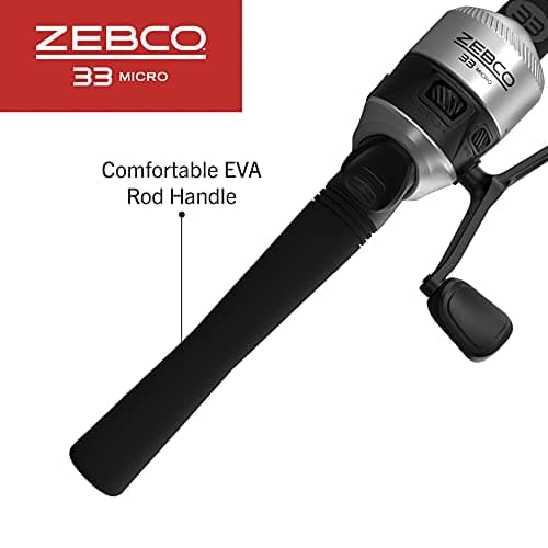 Zebco 33 Micro Spincast Reel and 2-Piece Fishing Rod Combo, 4.5-Foot Rod with Bonus Tackle Pack, QuickSet Anti-Reverse Fishing Reel with Bite Alert