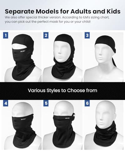 ILM Motorcycle Balaclava Face Mask Adult Youth for Ski Model FM01